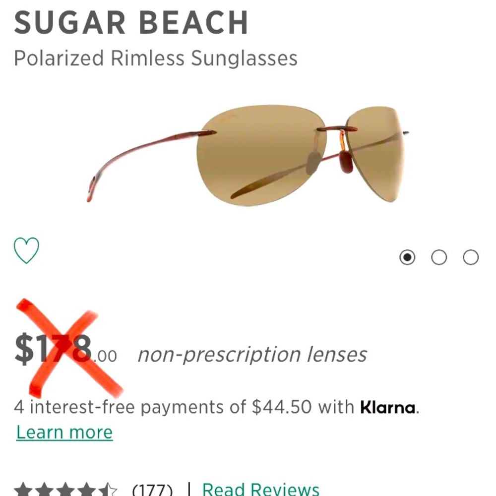 🕶 BRAND NEW 🕶 Maui Jim Sugar Beach Rimless Polarized Sunglasses | Never Worn